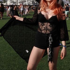 Black lace cover up